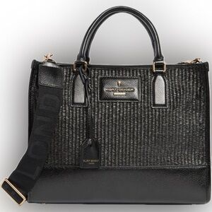 Kurt Geiger Large Black Chiswick Top Handle Convertible Shoulder Bag Retail:$188
